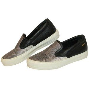 Salvatore Ferragamo Black & Gray Leather Sneakers